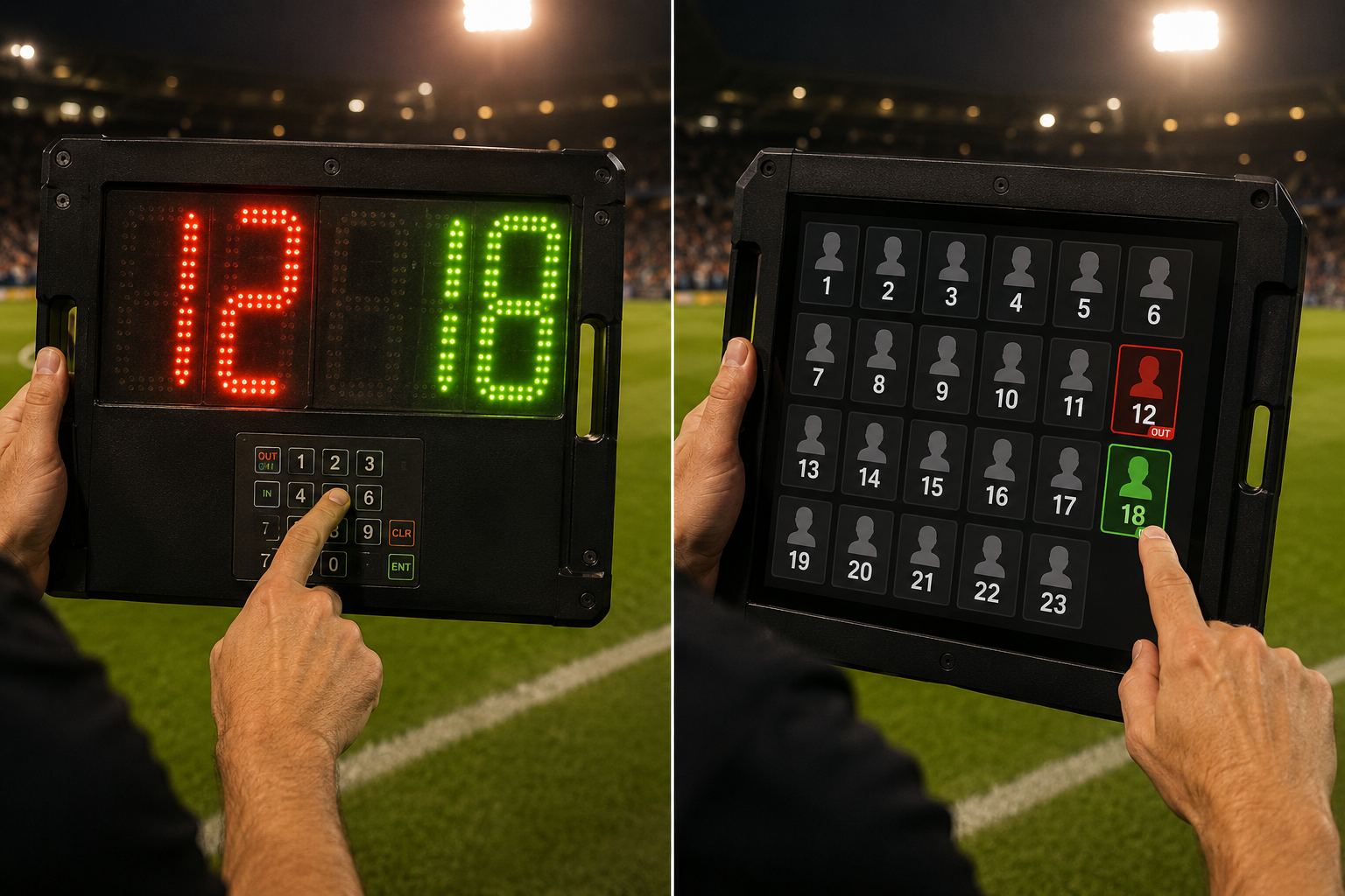 Development comparison between an established keypad board and rear squad-selection interface